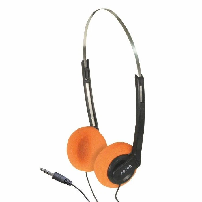 SoundLAB Retro Sony Walkman Style Stereo Headphones With Orange Pads (black) - Image 1 of 1