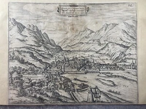 GRAVUR ANSICHT KARTE INNSBRUCK OENIPONS FRANS HOGENBERG BRAUN CIVITATES ORBIS. 1575 - Bild 1 von 11