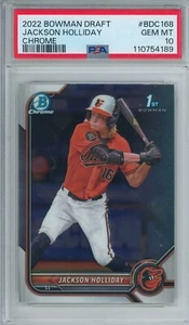 2022 Bowman Chrome Jackson Holliday RC ROOKIE PSA 10 GEMME OTTIME CONDIZIONI GRADO FRESCO - Foto 1 di 2