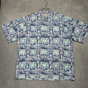 Campia Moda Men's Hawaiian Camp Shirt Blue Sea Starfish Fish Print USA Size XL - Picture 1 of 13
