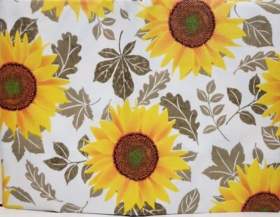 Mantel de cocina de vinilo Peva 52" x 70" oblongo (4-6 personas) girasoles, sujetador Foto 1 de 4
