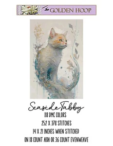 Seaside Tabby Counted Cross Stitch Chart - Picture 1 of 5