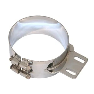 Chrome Plated SS Straight Exhaust Mounting Bracket, 6 Inch For Peterbilt - Picture 1 of 1