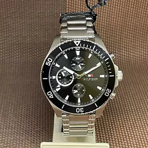 Tommy Hilfiger 1791916 Larson Black Analog Stainless Steel Men's Dress Watch - Picture 1 of 7