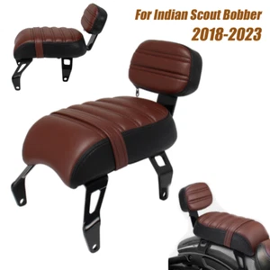 Brauner Beifahrersitz hinten mit Rückenlehnenpolster für Indian Scout Bobber 2018-2024 - Bild 1 von 17