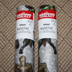 2 Rolls Guardians of the Galaxy Wrapping Paper 40 Sq Ft 3.33 ft x 4 Yards Each - Picture 1 of 3