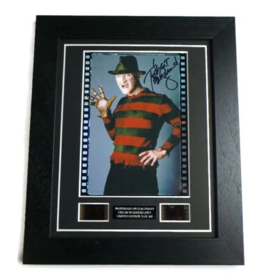 LUCKY MONKEY GIFTS FREDDY KRUEGER Signed PREPRINT + NIGHTMARE ON ELM STREET FILM CELLS MEMORABILIA