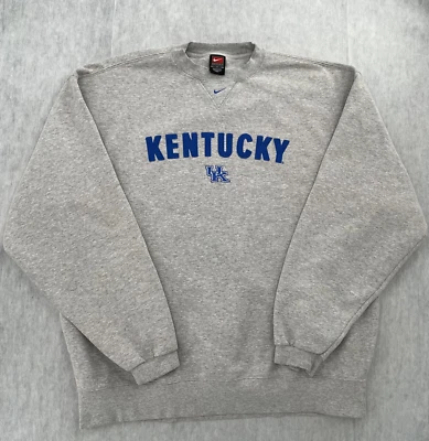 VINTAGE Kentucky Wildcats UK Sweater Adult Large Nike Center Swoosh Oversize Men - Image 1 of 4