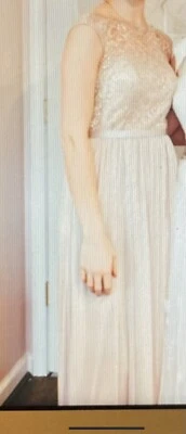 Свадебное платье Davids 2 золотистый металлик подружка невесты кружевной лиф шифоновое макси F19328 - Изображение 1 из 4