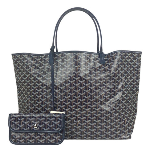 Borsa tote Goyard blu navy tela goyardine St. Louis GM