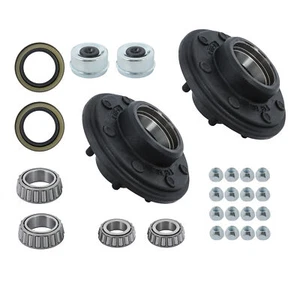 LABLT 2 Set Trailer Hub Kits with Bearing Kit 8 on 6.5" 8 Lug For 7000 lbs Axle - Picture 1 of 11