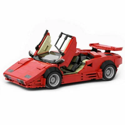 MOC: Classic LP5000 Quattrovalvole Supercar Sports Car Red Version Good Quality - Image 1 of 4