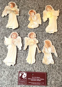 Vintage Merrimack Corp Set Of 6 Kathy Lawrence Angel Children Decorative Hangers - Picture 1 of 3