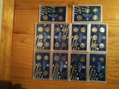 1999-2009-S-PROOF -STATE QUARTERS COMPLETE SET-56 BU UNC PROOF COINS - Image 1 of 2