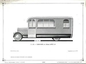 GRAVURE VOITURE = AUTO-CARROSSERIE 628 = CARAVANE sur châssis LAFFLY A I - Picture 1 of 1