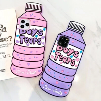 Boys Tears Pink/Purple Bottle Phone Case for iPhone 7 8 Plus XS XR 11-14 Pro Max - Image 1 of 4