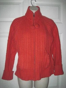 Suéter GAP Naranja Mangas Largas Cremallera Cuerda Corbata con Bolas Para Mujer M Nuevo - Imagen 1 de 12