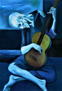 GUITARRISTA ANTIGUO - PABLO PICASSO - IMÁN FOTO REFRIGERADOR - Imagen 1 de 3