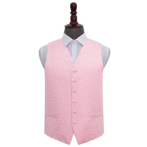 Chaleco de esmoquin formal de boda formal con patrón de remolino para hombre Baby Rosa de DQT - Imagen 1 de 4