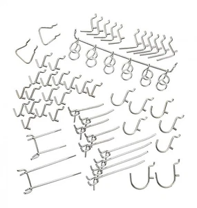 100PC 1/8" Heavy Duty Peg Board Organizer Assortment Set Grid Wall Hooks - Picture 1 of 4