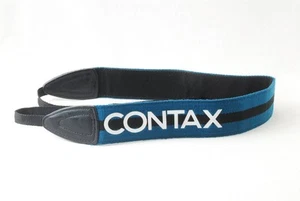 Contax Wide Camera Strap 4.2cm Blue Black White Stripe Carl Zeiss Neckstrap - Picture 1 of 3