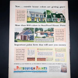Pittsburgh Paints Magazine Advertisement 1956 Vintage Original Home Improvement - Picture 1 of 4