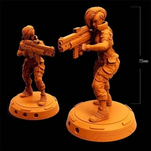 1/24 75mm 3D Print Cyberpunk Model Kit Beautiful Girl Woman Soldier Unpainted - Picture 1 of 1