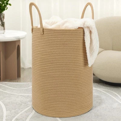 Eblog 58L Cotton Rope Laundry Basket 20x15 Brown Woven Storage Basket - Image 1 of 4