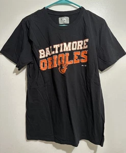 Men’s Majestic MLB Baltimore Orioles Baseball T Shirt Black Size Medium - Picture 1 of 5