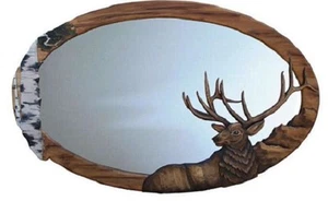 Zeckos Elk with Birch Tree Mirror – 36" x 24" Decor - Picture 1 of 1