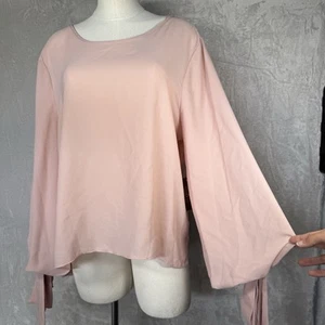 Camicetta Vince Camuto nuova con etichette top floreale ROSA maniche poeta chiffon XL romantica chic - Foto 1 di 14