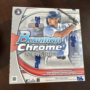 2025 Bowman Baseball Mega Box With Exclusive 5-Card Chrome Mega Packs Inside - Bild 1 von 3