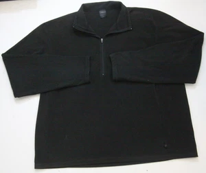 XXL REI Black Men's 1/4 Zip Polo Shirt Top Long Sleeve Polyester Fleece 1-419 - Picture 1 of 4