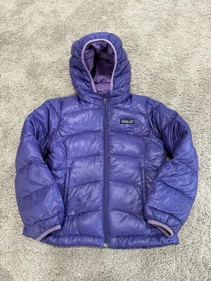 Niñas 5-6 Púrpura Patagonia Pato Abajo Puffer Chaqueta con Capucha Abrigo de Invierno Cremallera Completa Foto 1 de 4