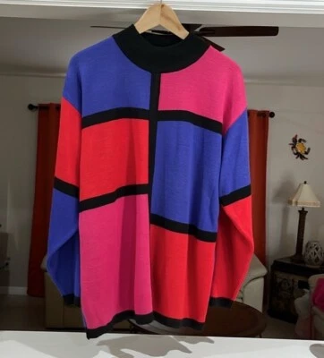 Suéter ADOLFO Collectibles para mujer manga larga bloque de color talla L Foto 1 de 4