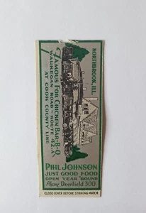 Phil Johnson Restaurant Northbrook IL Illinois Streichholzschachtelhülle Bobtail - Bild 1 von 1