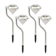 4Pcs Solar Diamond Lights Outdoor Garden with White or Colour Changing LED