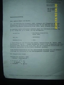 seltene Originale Kia Motors Herstellererklärung für Hecksploiler für Kia FA - Bild 1 von 4