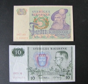 SVERIGES RIKSBANK - 2 CARTAMONETE/BANCONOTE ( KRONOR ) SVEZIA - Picture 1 of 2