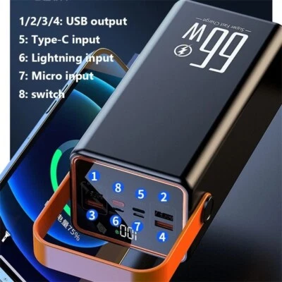 50000mAh Portable Power Bank USB-C 8 Port Charger Battery Backup Power Supply - Image 1 of 4