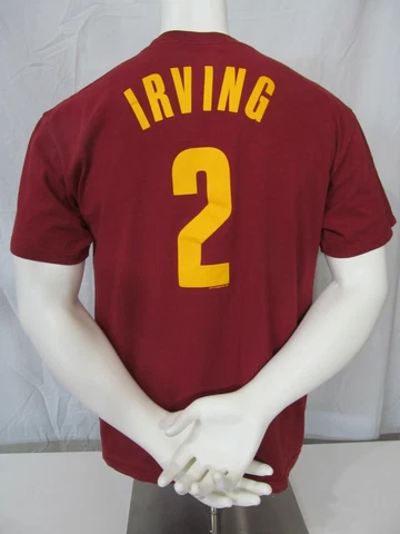KYRIE IRVING Used 2011-17 Majestic Cleveland Cavaliers Screened T-Shirt Jersey L Cover
