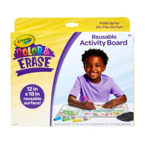Crayola Colour & Erase 30x45cm Reusable Activity Board w/ Marker Kids/Child 3y+ - Picture 1 of 7
