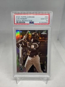 2020 Topps Chrome Luis Robert Sepia Refractor PSA 10 Rookie - Picture 1 of 2