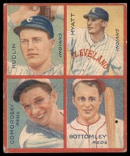 1935 GOUDEY JIM BOTTOMLEY 5B VG+ 4-in-1 (R321) COMOROSKY HUDLIN MYATT INDIANS
