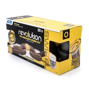 CAMCO 39625 Revolution RV Sewer Kit 20' with Elbow for Sewer Dump and Hose Caps - Picture 1 of 10