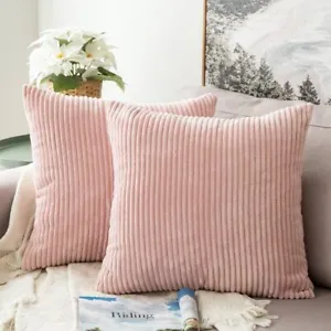 MIULEE Pack of 2 Corduroy Soft Soild Decorative Square Throw Pillow Covers Set C - Picture 1 of 37
