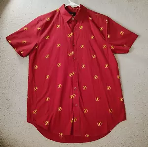 The Flash Shirt Mens XS Red Maroon Short Sleeve Button Up Cotton Casual - Picture 1 of 8