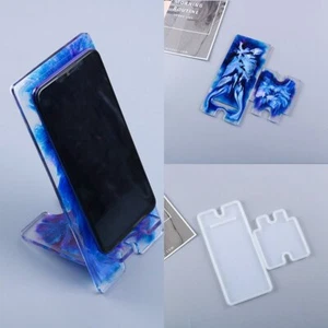 Craft Tool DIY Silicone Mobile Casting Mold Resin Epoxy Mould Phone Holder Stand - Picture 1 of 9