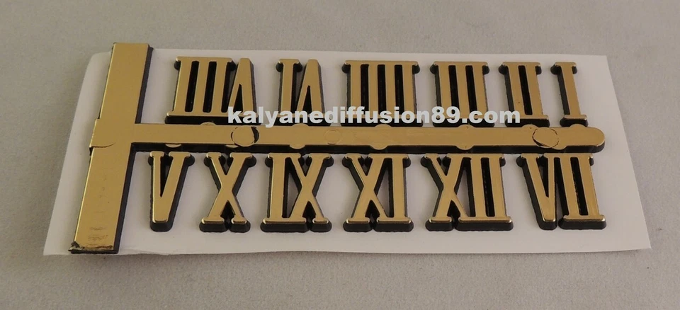 Chiffres romains dorés à coller CREATIONS de PENDULES 16 mm - Photo 1/1