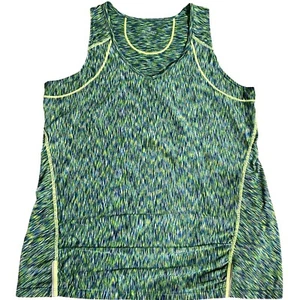 Athleta Women’s Tank Running Size Large Green Back Zipper Pocket Reflective - Picture 1 of 10